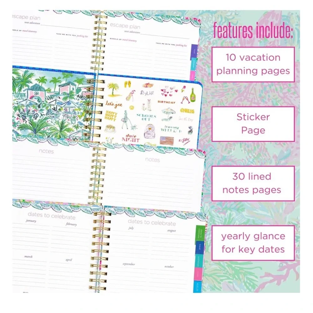 Lilly Pulitzer Medium Agenda Dated January 2024 - December 2024, Pattern Play